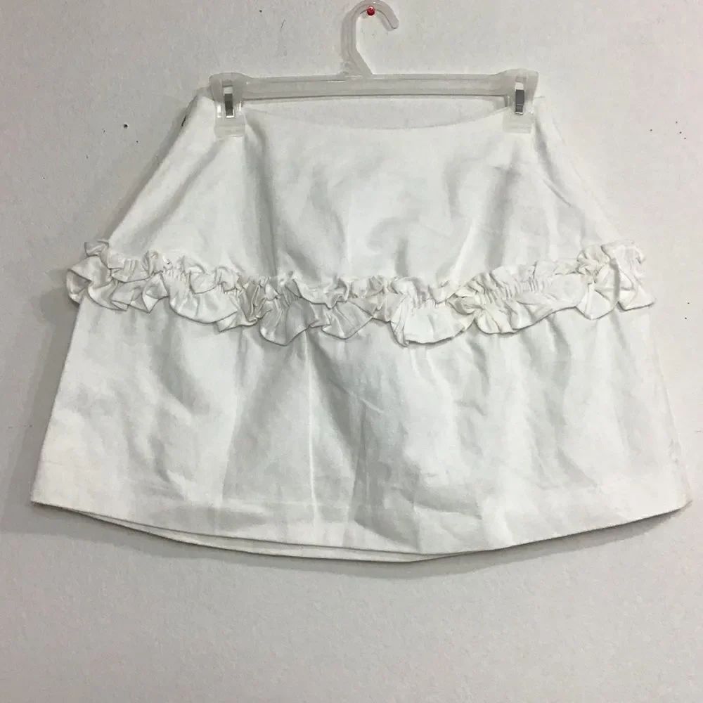 ASOS Lightweight Denim Ruffle Mini Skirt Size 8 - Picture 3 of 9